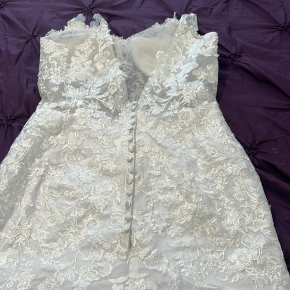 Women’s Tulle Lace Beach wedding dress for bride. Chiffon Boho/ Bohemian size 12 - Picture 13 of 15